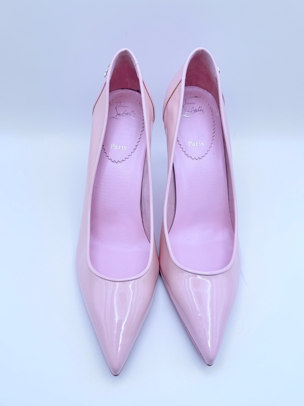 Christian Louboutin Sporty Kate 85 Blush Pink Patent Pumps EU 37 Red Sole